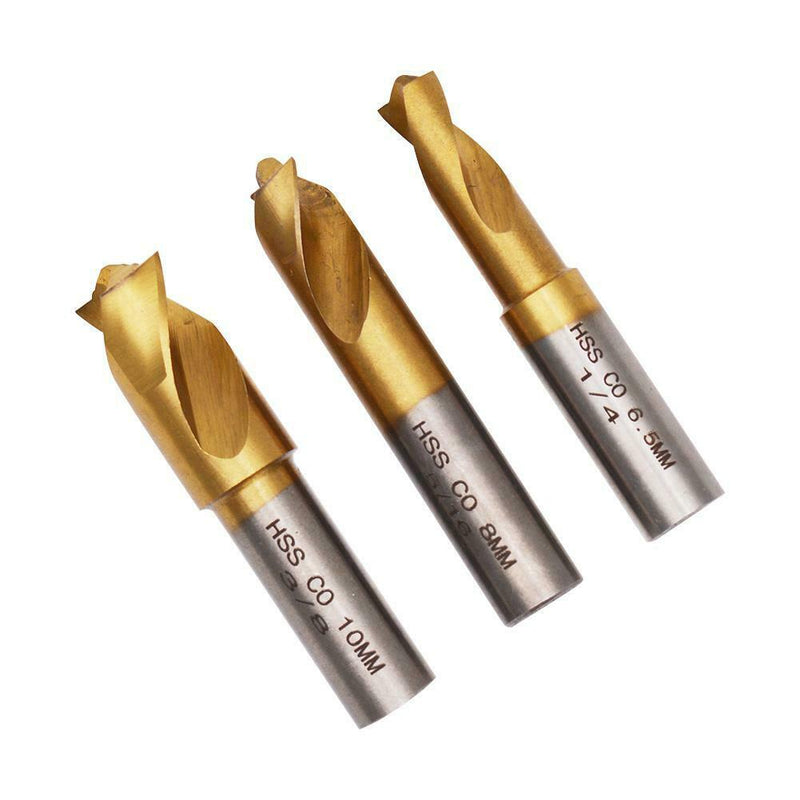 3pcs 6.5mm 8mm 10mm HSS CO Rotary Spot Weld Cutter Sawtooth Point Drill Bit
