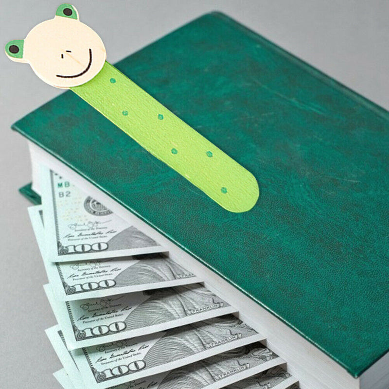 Cute Cartoon Wood Bookmark Book Page Paper Clip Student Stationery Supplies