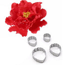 4pcs Stainless Steel Mold Bakeware Pastry Tools Heart Peony Flower Cake Fon