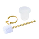 Wall Mounted Aluminium Toilet Brush Holder & Glass Brush Holder Set for Bat V5K7