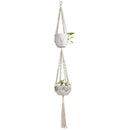 Macrame Double Plant Hanger Indoor Outdoor 2 Tier Hanging Planter Cotton