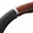 35710P Black Steering Wheel Cover with Woodgrain Design and Chrome Trim T3U5