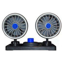 12V 360 Degree All-Round Adjustable Car Auto Air Cooling Dual Head Fan Low