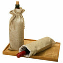 Linen Wine Bags with Drawstring, 13.8 inch x 5.9 inch (Pack of 10)