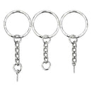 50Pcs Split Key Rings with Chain Open Jump Rings Key Chain Keyring Findings 25mm
