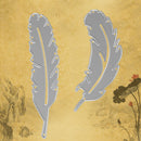 2 Pcs Metal Feather Cutting Dies Stencils DIY Scrapbooking Paper Card