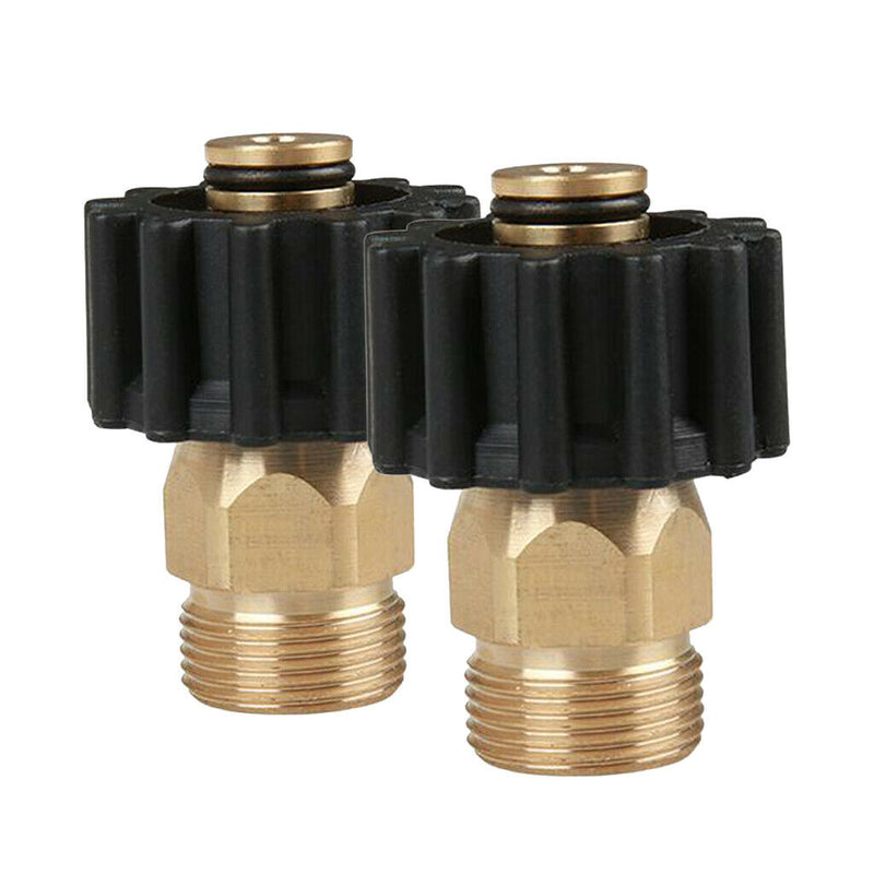 2 x Brass Garden Hose Quick Connector M22 Male to M22 Female Set Quick Connector