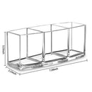 3 Holes Transparent Acrylic Makeup Brush Tool Storage Box Case Holder Deluxe