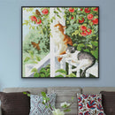 Cat Stamped Cross Stitch Kits Adults Beginners Handwork Set Bedroom Hotel Decor