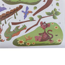 jungle wild animal tree bridge lion birds flowers wall stickers for room decor3C