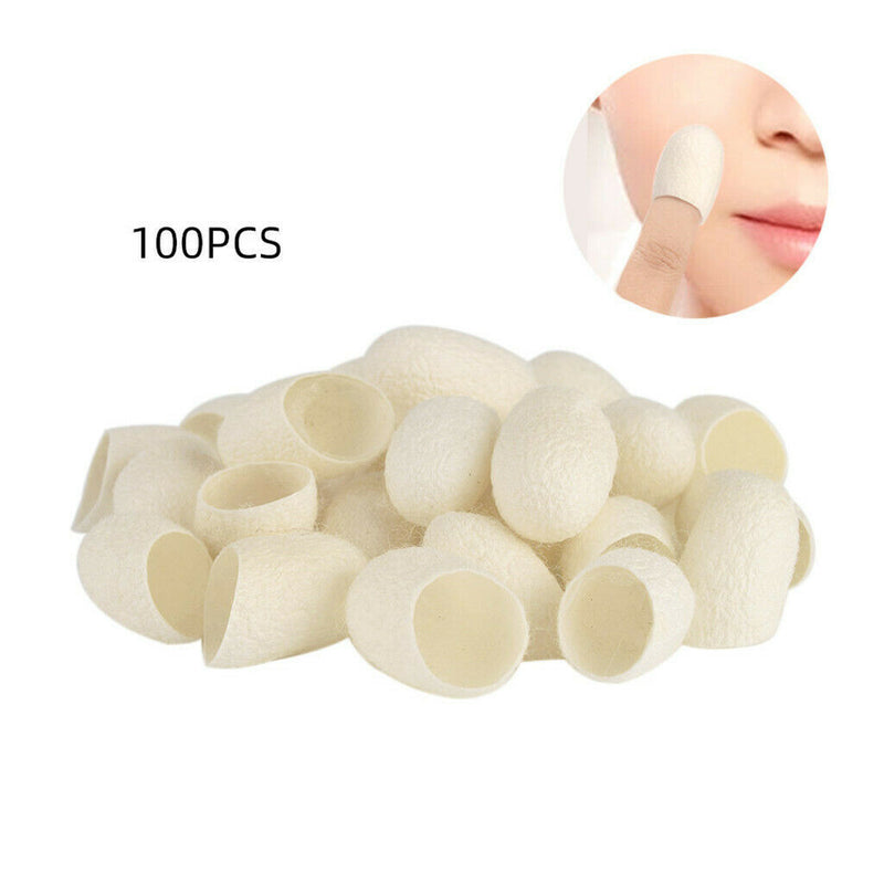 100 Pcs Natural Silkworm Cocoons Ball Facial Cleanser Exfoliating Skin Care