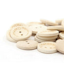 100pcs/pack Hand Made with Love Sewing Wood Button 15mm Round Decorative Cr N2Y7