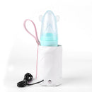 USB Mug Baby Milk Warmer Heater Feeding Bottle Insulated Bag (Pink White) A