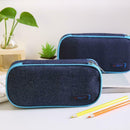 School Boy Pencil Case & Bags Solid Color Large Capacity Denim Canvas Pen Box