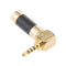 2 Pack Premium 2.5mm L-shaped Right Angle 4 Pole Male Plug Conductor Connector,