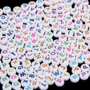 200 pcs 7 mm Colorful Round Spacer Beads with Colored Letters