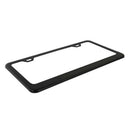 Matte Aluminum License Plate Frame With Chrome Screw Caps, 2Pcs 2 Holes Bla