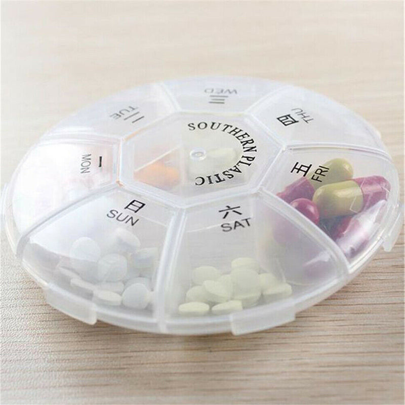 7 Grids 8.5cm Portable Weekly Pill Storage Box Case Container Medicine Organizer