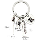 Dentist Key Ring Toothpaste Tooth Toothbrush Dental Hygienist Initial Chain AULJ