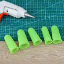 Anti-slip Hot Glue Gun Finger Caps Silicone Finger Cover Sleeve (Green 5pcs