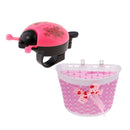 Kid Bike Flowery Front Basket Bicycle Cycle Shopping Stabilizer + Horn Bell Ring