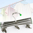 10 Clips Hotel Drying Rack Towels Folding Stainless Steel Laundry Hanger Manual
