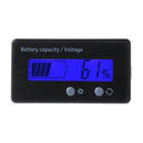 2in1 8-70V Blue LCD Acid Lead Lithium Battery Capacity Indicator Voltmeter Gauge