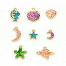 26Pcs/Set Enamel Alloy Star Planet Charms Pendant DIY Craft Jewelry Findings FT