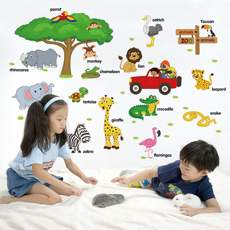 Children's early education stickers animal English REMOVABLE STICKE_
