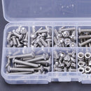 170Pcs M4 Stainless Steel Hex Drive Button Head Socket Cap Bolts Screws Nut L5C1