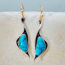 Creative Swan Turquoise Dangle Earrings Ethnic Style Women Ear Hook Jewelry A