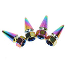 4pcs CNC Rainbow Color Car Wheel Tyre Tire Valve Stem Caps Dust Covers