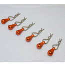 6x Metal Body Clip Pins w/ Pull Tabs for 1/16 1/18 1/24 1/28 RC Truck Buggy