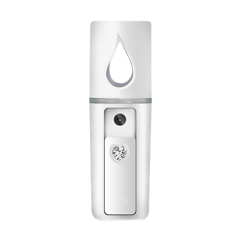 L2 Mini Nano Facial Mister with Top Mirror Handy Cool Mist Sprayer (White)