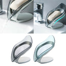 2pcs Leaf Shape Self Draining Soap Tray Bathroom Shower Soap Dish Decorative