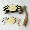 10pcs Wooden Halloween Spider Pendant Small Hangings Pendants Props for DIY