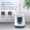 Toilet Brush and Base Kit with Aluminum Handle and Soft Silicone Bristles S