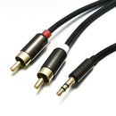 1M 3.5mm Male Jack to 2 RCA Male AUX Y Adapter Stereo Analog Audio Cable Cord TR