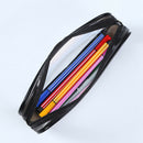 Waterproof Dust-proof PVC Transparent Pencil Case Zipper Pen Holder (Black) A