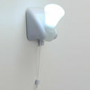 LED Wall Night Light Bulb Cordless Battery Portable Handy Pull String Lamp ST996