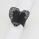 50x Love Shape Napkin Ring Holder Table Banquet Wedding Party Decor Black