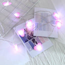 2x 10LEDs Lantern Pink Fairy Love Heart Navidad String LED Lights DIY Ho KFP