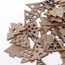 100pcs Natural Wood Christmas Tree DIY Craft Wooden Embellishments Charms