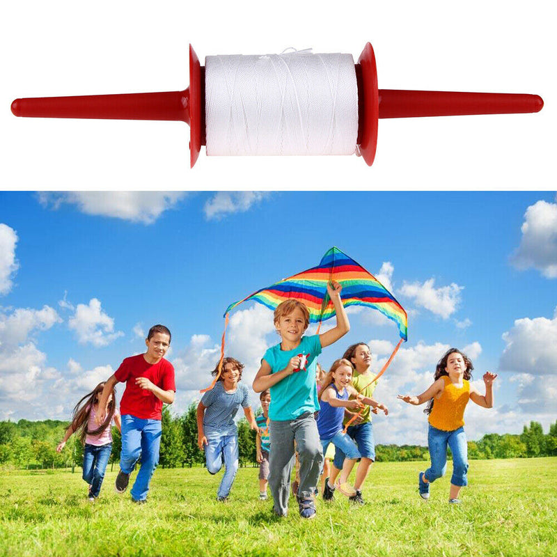 200m Winding Plastic Hoop Spool Plastic Line Kite String Polyester Red