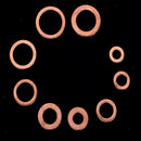 200x 9 Sizes Assorted Solid Crush Copper Washer Sump Plug Banjo Bolt Tap Box