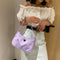 Women Nylon Totes Shoulder Bag Simple Female Street Zipper Handbag (Purple)