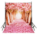 1.5m*1m Sakura Flower Road Photography Backdrop Cloth Wedding Background DIY