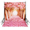 1.5m*1m Sakura Flower Road Photography Backdrop Cloth Wedding Background DIY