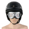 Men's Motorcycle Motorbike Open Face Helmet Visor with Goggles Plain Black Matt