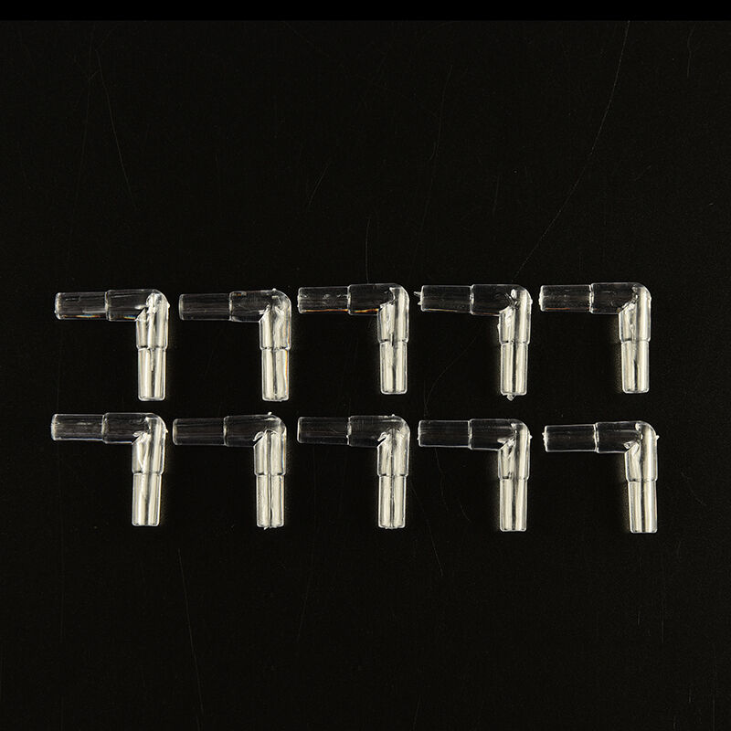 10x Clear Elbow Connector Plastic Fish Tank Aquarium Air Line Tubing ConnectorTE